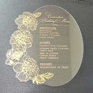 Cartes <span class=keywords><strong>de</strong></span> <span class=keywords><strong>menu</strong></span> <span class=keywords><strong>de</strong></span> <span class=keywords><strong>mariage</strong></span> en acrylique miroir doré avec impression à l'encre blanche créative et cartes <span class=keywords><strong>de</strong></span> <span class=keywords><strong>menu</strong></span> d'<span class=keywords><strong>anniversaire</strong></span> en acrylique blanc pour événements festifs - Product Image 6