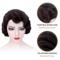 Perruque courte en fibre haute température, style Finger Wave, sans lacet, pour femmes, idéale pour cosplay, anime, fête, costume
