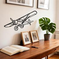 Décoration murale en métal d'avion vintage, Art déco, art mural suspendu pour salon et bureau, cadeau de mariage pour les amateurs d'aviation
