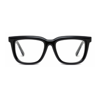 Montures de lunettes optiques carrées épaisses en acétate avec détails de branches à motifs pour lunettes de vue unisexe OEM ODM