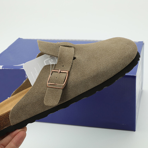 Sandals Germany Outdoor Flat Sandal <strong>Mule</strong> <strong>Clog</strong> Leather Suede Cork Foot Bed Solid <strong>Clog</strong> Sandals - Product Image 6