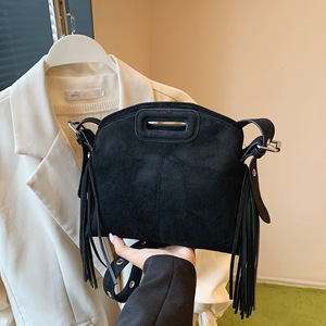 <span class=keywords><strong>Sac</strong></span> à bandoulière en daim marron pour femmes avec des motifs géométriques rétro, style bohème pour l'hiver et l'automne - Product Image 3