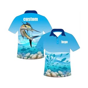 2025 OEM Custom Printed Adult Fishing Shirt Short Sleeve Polo Golf Shirts for Men With Buttons Sublimation Polo Shirt
