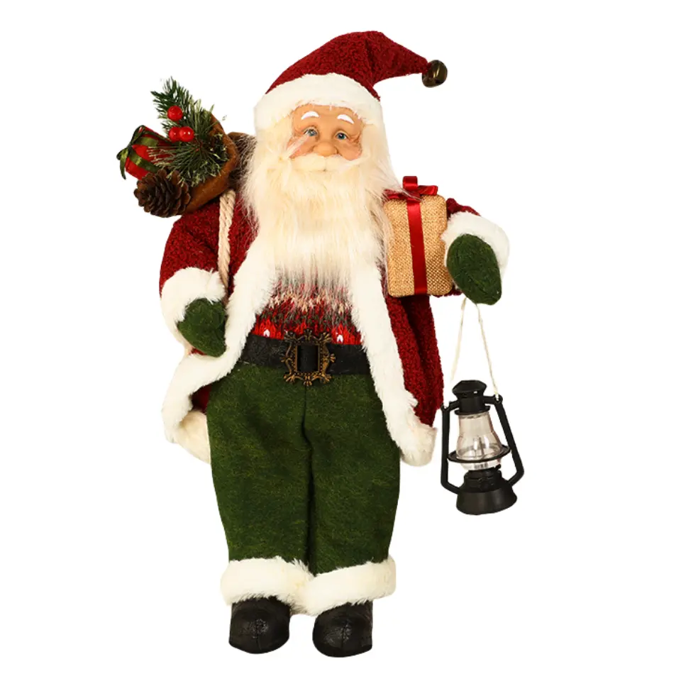 christmas blowing red green mask santa claus home decoration tree for party live dolls