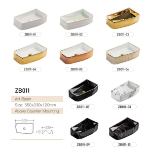 Oferta Especial: Lavabo de Diseño Irregular para Baño, con Borde Dorado, Ecológico, Negro, para Encimera - Product Image 6