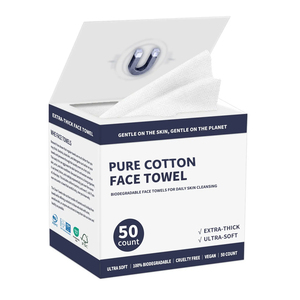 Serviettes en <span class=keywords><strong>coton</strong></span> 100% personnalisées avec logo, lingettes démaquillantes, ultra douces, jetables - Product Image 1