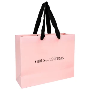 Sacs de shopping de luxe en gros, sacs en papier personnalisés de luxe avec impression de logo, sacs cadeaux en carton pour bijoux avec poignées - Product Image 5