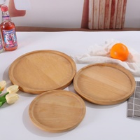 Peralatan makan bulat kayu desain Modern, Set cangkir kopi dengan piring kayu dasar Pot bunga Anti bocor dan nampan Anti panas