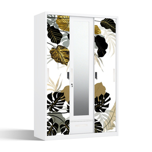 Armario de Acero Impreso con 3 Puertas Correderas, Espejo y Cajón, 1200mm, Venta Caliente en Indonesia y Filipinas - Product Image 2