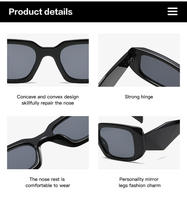 Lunettes de soleil rectangulaires épaisses de créateur pour hommes et femmes, avec logo personnalisé, étui et pochette inclus, protection UV400, idéales pour la conduite quotidienne