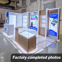 Stand d'exposition modulaire personnalisé Izexpo, installation facile, réutilisable, 20x10 pieds, 15x15 pieds, 10x10 pieds, avec design 3D