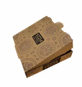 Kotak pizza kraft dibuat khusus kotak pizza hitam bergelombang kotak pizza gulungan bergelombang