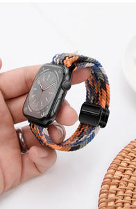 สายนาฬิกาข้อมือแบบยืดหยุ่นไนลอนถักสำหรับ Apple Watch S 10 11 46 มม. Ultra 49 มม. SE 44 มม. สายแม่เหล็ก ขายส่งจากโรงงาน - Product Image 4