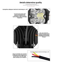 Sanmu 66W – Phare de travail LED pour voiture, jaune et blanc, bicolore, projecteur moto, éclairage de restauration automobile