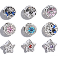 Bracelet à breloques en gros en acier inoxydable 316, chaîne réglable avec perles breloques Cœur, Animal, Château pour bijoux et cadeaux