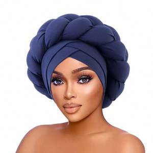 Foulard tressé pour femmes Vente en gros Turban torsadé de couleur unie Femmes africaines Vêtements quotidiens Headwraps - Product Image 6