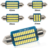 Lampes LED Everbright Festoon C5W 6500K pour intérieur de voiture, plafonnier, lecture, plaque d'immatriculation 31mm/36mm/39mm/41mm DC12V 130LM