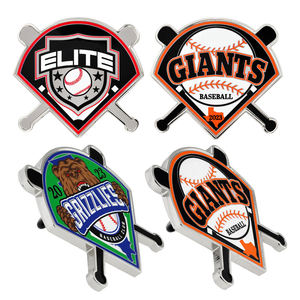Creatore all'ingrosso personalizzato in metallo distintivo sportivo Logo squadre di Baseball smalto morbido e duro Anime spilla con spilla cappello Souvenir spilla - Product Image 5