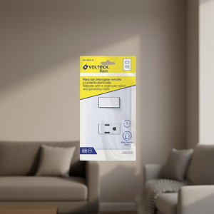 Placa Armada Con Apagador De Pared Sencillo Volteck Basic PA-APCO-B - Product Image 2