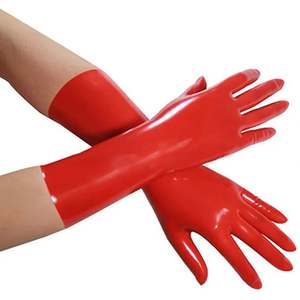 Guanti sessuali lunghi rosa neri grandi riutilizzabili da donna Sexy guanti in lattice senza polvere Fetish - Product Image 2