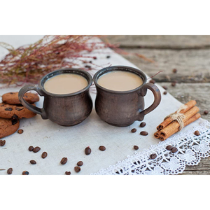 Taza de cerámica pequeña hecha a mano con mango, 5Oz, Barro Natural, café ecológico, sin plomo, cerámica, negra, hecha a mano - Product Image 6