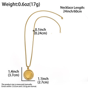 luxurious solid elegant spinning wholesale unisex fashion pendants custom stainless steel <b>locket</b> 18k <b>gold</b> <b>chain</b> necklace pendant - Product Image 6