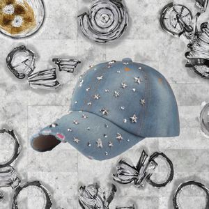 Casquette de baseball en denim Oxford à 6 panneaux personnalisable, vente en gros d'usine, tendance, sportive, avec rivets étoile à cinq branches et visière incurvée - Product Image 3