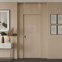 Porte intérieure en bois insonorisée et ignifugée conforme à la norme américaine UL 90 minutes, projet hôtelier, STC 45, porte d'entrée acoustique professionnelle en bois
