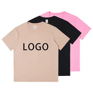 เสื้อกีฬาแขนสั้นใส่ได้ทั้งชายและหญิงผ้าคอตตอนขนาดใหญ่โลโก้ทรงหลวมออกแบบได้ตามต้องการสำหรับฤดูร้อน - Product Image 5