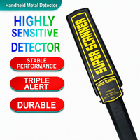 Détecteur de métaux portatif haute sensibilité, rechargeable, léger (400g), pour le contrôle des stades, des prisons et des usines