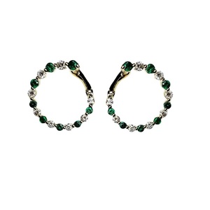 Meilleures ventes : Boucles d'oreilles créoles vintage en or blanc 18 carats avec diamants véritables, faites sur mesure, tendance, cadeau idéal pour mariage et soirée pour femme - Product Image 3