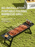 Barbecue portable de haute qualité, détachable, pour le camping en plein air, ensemble de barbecue au charbon de bois