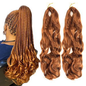 Synthetic Wavy Braiding Hair Extension 22inch 150g <strong>Curly</strong> <strong>Attachments</strong> Hair Braids Spiral Curl Wavy Braids Bundle Hairstyles - Product Image 4