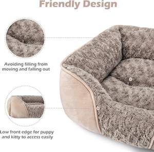 Fabricant Personnalisé Nouveau Design Luxe Confortable Hundebett Rectangle Doux Lavable Lit pour Chiot Chat Chien - Product Image 3