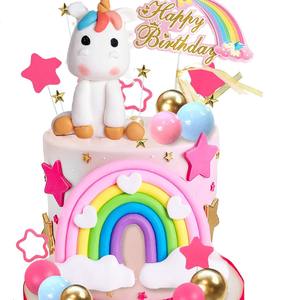 Ensemble de décoration de gâteau d'<span class=keywords><strong>anniversaire</strong></span> <span class=keywords><strong>licorne</strong></span> nuage arc-en-ciel ornements enfichables pour la remise des diplômes de la fête des pères saint valentin pour gâteau <span class=keywords><strong>Amazon</strong></span> - Product Image 5
