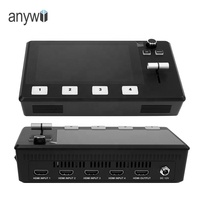 Mezclador de Video Multicámara Anywii, Pantalla LCD FHD de 5.5 Pulgadas, 4 Canales, Producción en Tiempo Real, Sistema de Audio para Conferencias y Transmisión en Vivo