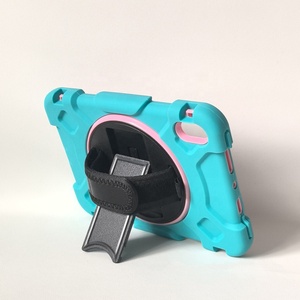 Silicon trường hợp máy tính bảng cho <span class=keywords><strong>iPad</strong></span> trường hợp chống sốc cứng trở lại vỏ bảo vệ màn hình dây đeo tay 360 xoay đứng thông minh Pad Bìa - Product Image 4