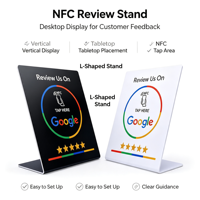 Acryl-Standdisplay für NFC Google Bewertungskarten 13,56 MHz ISO14443A NTAG215 213 für Hotel- und Restaurant-Zutrittskontrollkarten