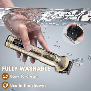 Kit complet NOUVEAU : Tondeuse à cheveux professionnelle, tondeuse à nez, rasoir pour homme avec corps entièrement métallique 4 en 1 - Product Image 3