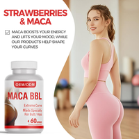 Complément Naturel Maca Plus OEM d'Usine pour l'Augmentation des Fesses et des Hanches, Capsules Maca BBL pour l'Amélioration de la Puissance Féminine et Masculine