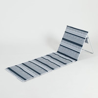 Chaise longue de plage pliable légère à rayures avec dossier réglable et rembourrage en mousse pour piscine