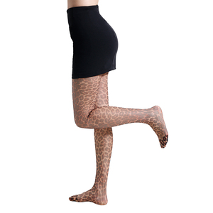 Leggings de <span class=keywords><strong>Mujer</strong></span> con Estampado de <span class=keywords><strong>Leopardo</strong></span>, Diseño Retro, Jacquard, Moldeadores, Finos, para Verano, Color Nude, Pantimedias, Medias - Product Image 5