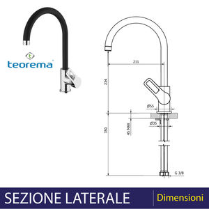 TEOREMA-Mélangeur d'évier en forme de U, outil de tournage en graphite - Product Image 4