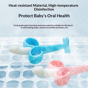 Anneau de dentition 3D en silicone de qualité alimentaire en forme de banane pour bébé, bâtonnet de dentition, apaisant pour les dents de lait, <span class=keywords><strong>bracelet</strong></span> de dentition, brosse à dents - Product Image 2