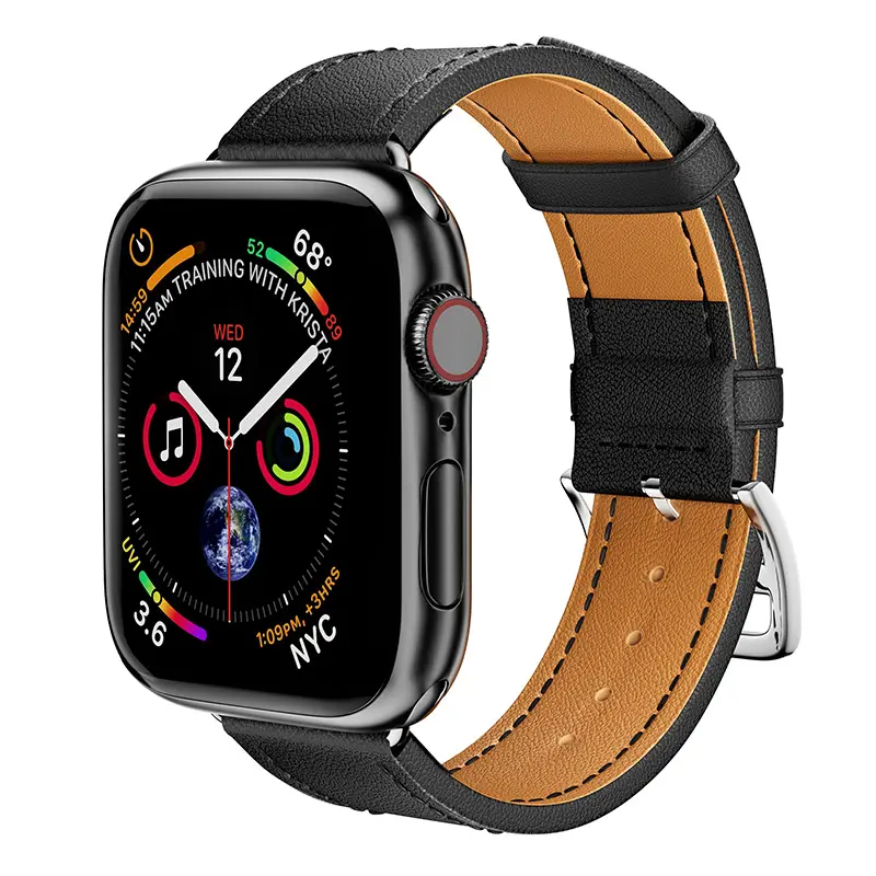 TANCY Luxury Leather Watch Strap for AppleWatch Series 7 6 5 4 Business Vintage Genuine Leather Watch Band for i Watch