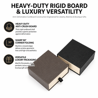 Boîte à tiroir personnalisée en carton rigide noir mat gaufré, écologique, pour emballage cadeau de bijoux et produits de marque en vente au détail