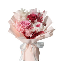 Bouquets de roses éternelles faites à la main, personnalisables, en gros, sous marque privée – Fleurs de luxe pour la Saint-Valentin et les remises de diplômes