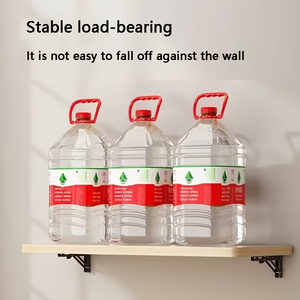 2 supports d'étagère pliables réglables en acier inoxydable chromé, robustes, à fixation murale, style contemporain, pour cuisine, camping-car, motorhome - Product Image 6