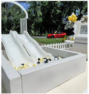 عرض خاص منزلق أبيض مزدوج للعب في الأماكن المغلقة في الهواء الطلق اللعب الناعم تأجير الأحداث لحفلات أعياد الميلاد للأطفال مناسبات الحديقة - Product Image 5