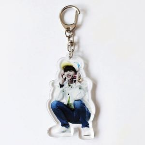 Customizable <b>Anime</b> Plastic Clear Acrylic <b>Keychain</b> with Glitter Words Printed New UV Printing Technology Make Your Own Design - Product Image 5